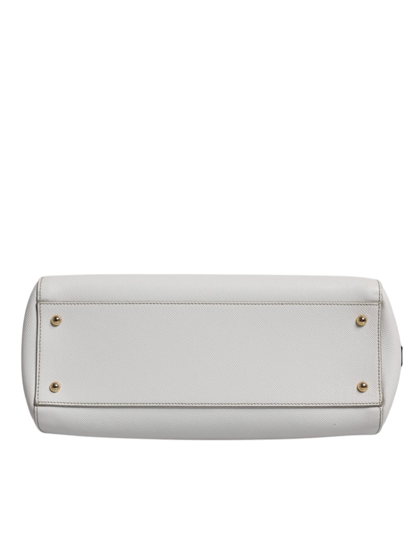 Dolce & Gabbana Weiße Leder Logo Top Handle Tote Crossbody Tasche