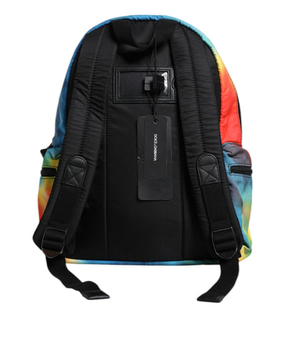 Dolce & Gabbana Multicolor Tie Dye Nylon Logo Print Kinder Rucksack Tasche