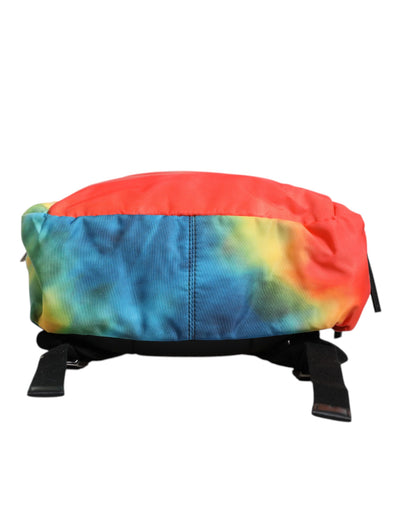 Dolce & Gabbana Multicolor Tie Dye Nylon Logo Print Kinder Rucksack Tasche