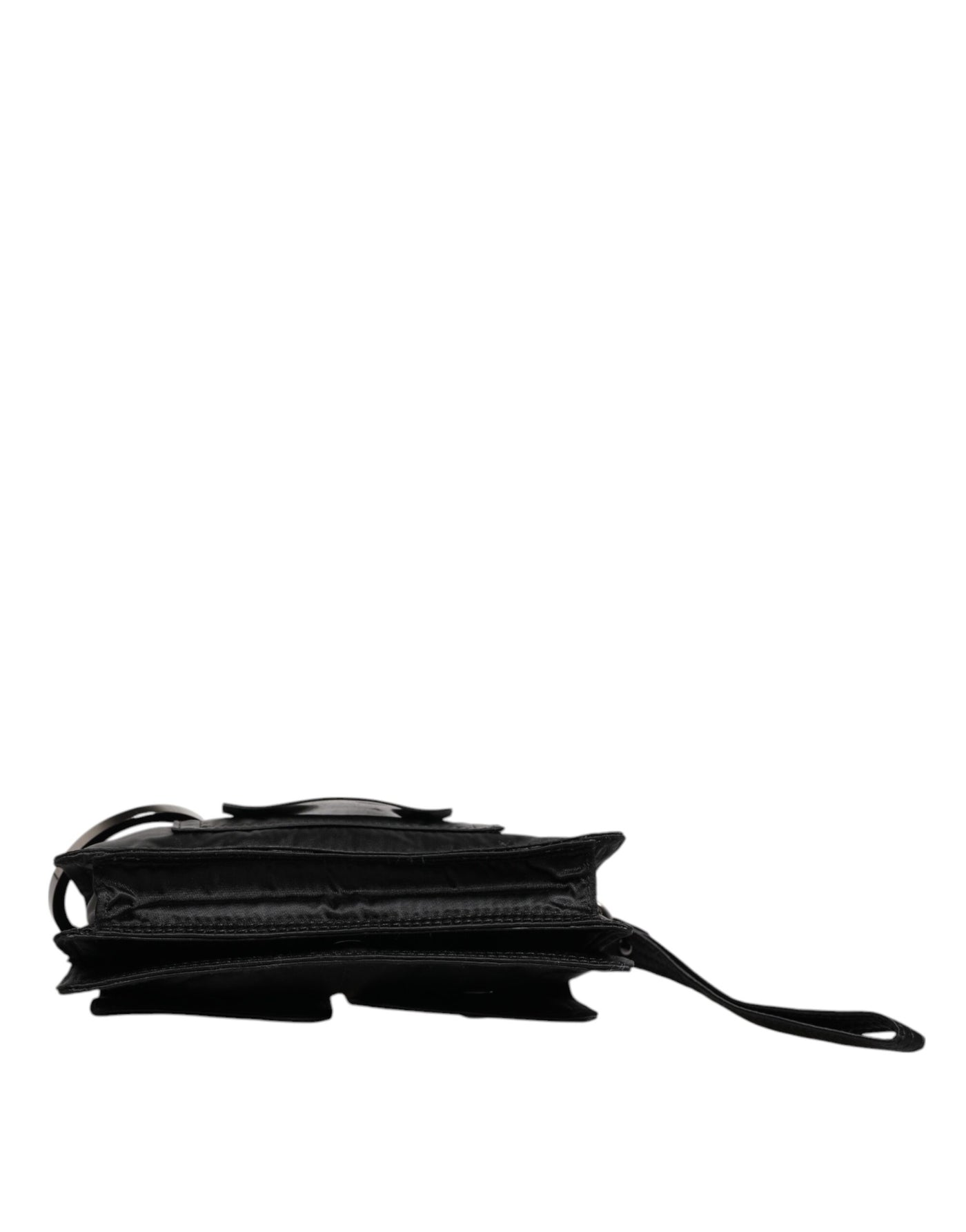 Dolce & Gabbana Schwarze Stoff Logo Two Way Clutch Crossbody Tasche