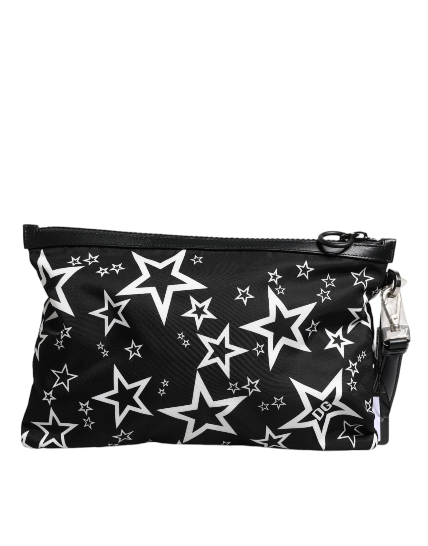 Dolce & Gabbana Schwarz-Weiß-Sterne-Muster Clutch Pouch Tasche