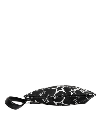 Dolce & Gabbana Schwarz-Weiß-Sterne-Muster Clutch Pouch Tasche