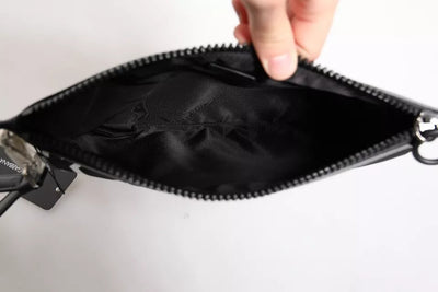 Dolce & Gabbana Schwarz-Weiß-Sterne-Muster Clutch Pouch Tasche