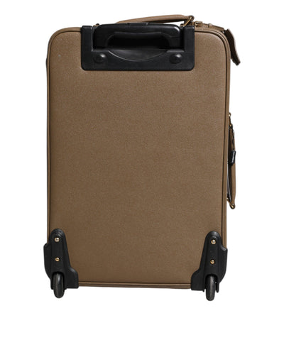Dolce & Gabbana Fuchsia Khaki Leder Trolley Travel Wheel Koffertasche