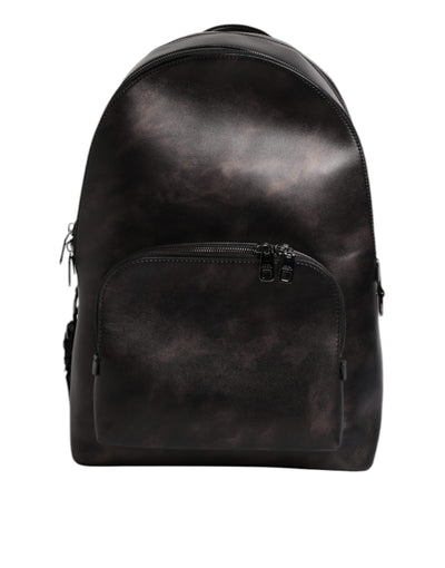 Dolce & Gabbana Bronze Leder Schule Travel Backpack Tasche