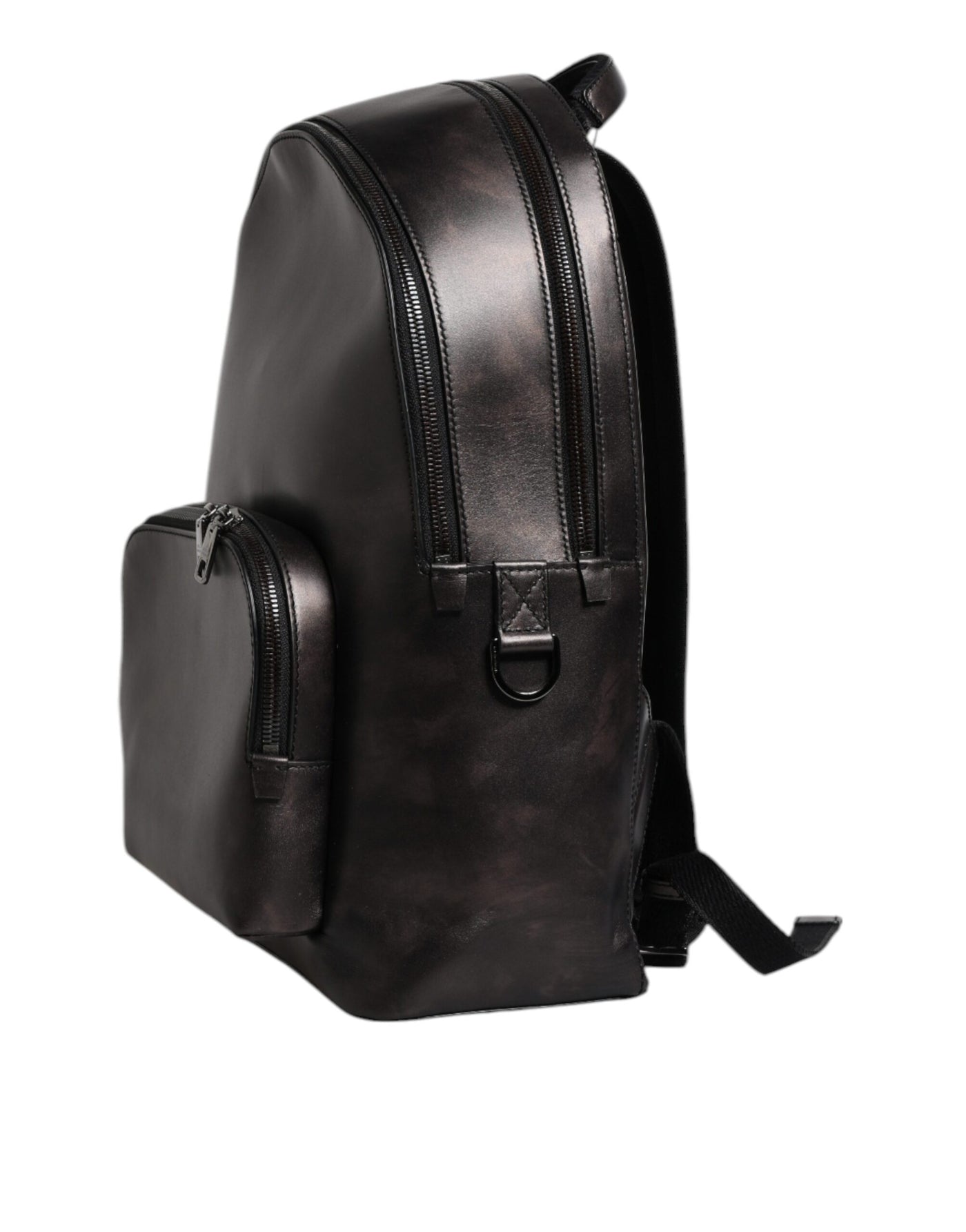 Dolce & Gabbana Bronze Leder Schule Travel Backpack Tasche