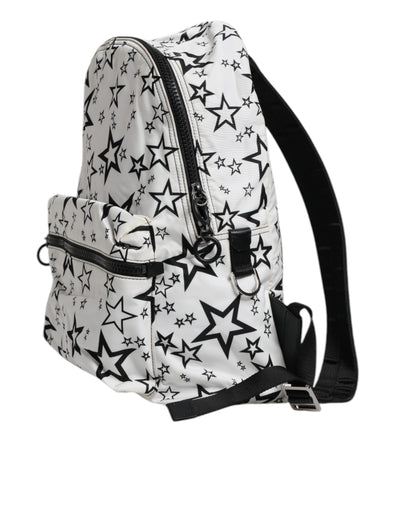 Dolce & Gabbana Weiß DG Sterne drucken Nylon Schule Rucksack Tasche