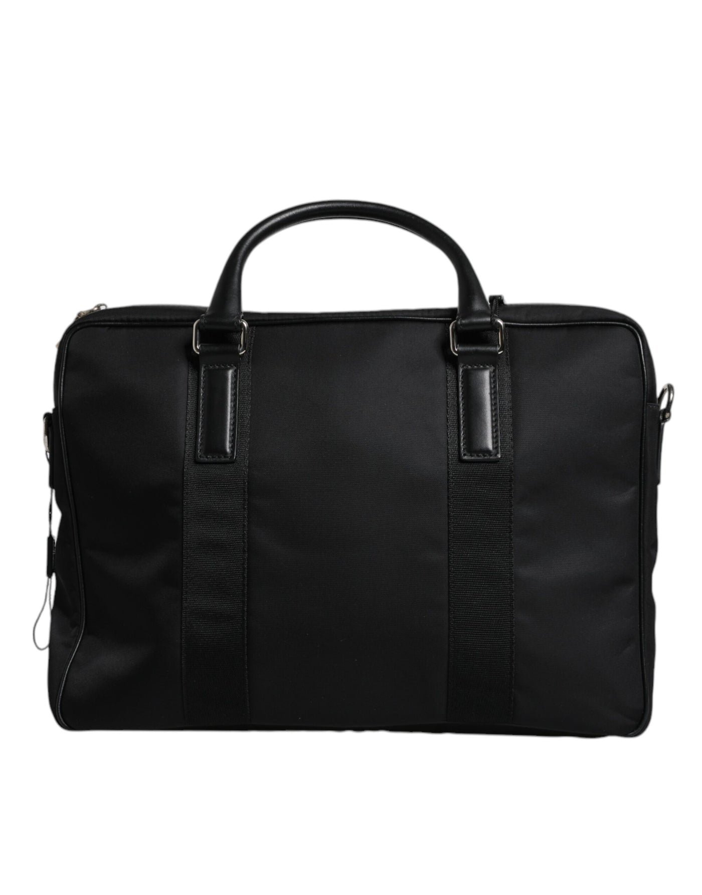Dolce & Gabbana Schwarze Logo-Plakette mit doppeltem Henkel Messenger Bag