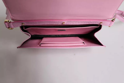 Dolce & Gabbana Rosa Exotic Leather Logo Plaque Crossbody Tasche