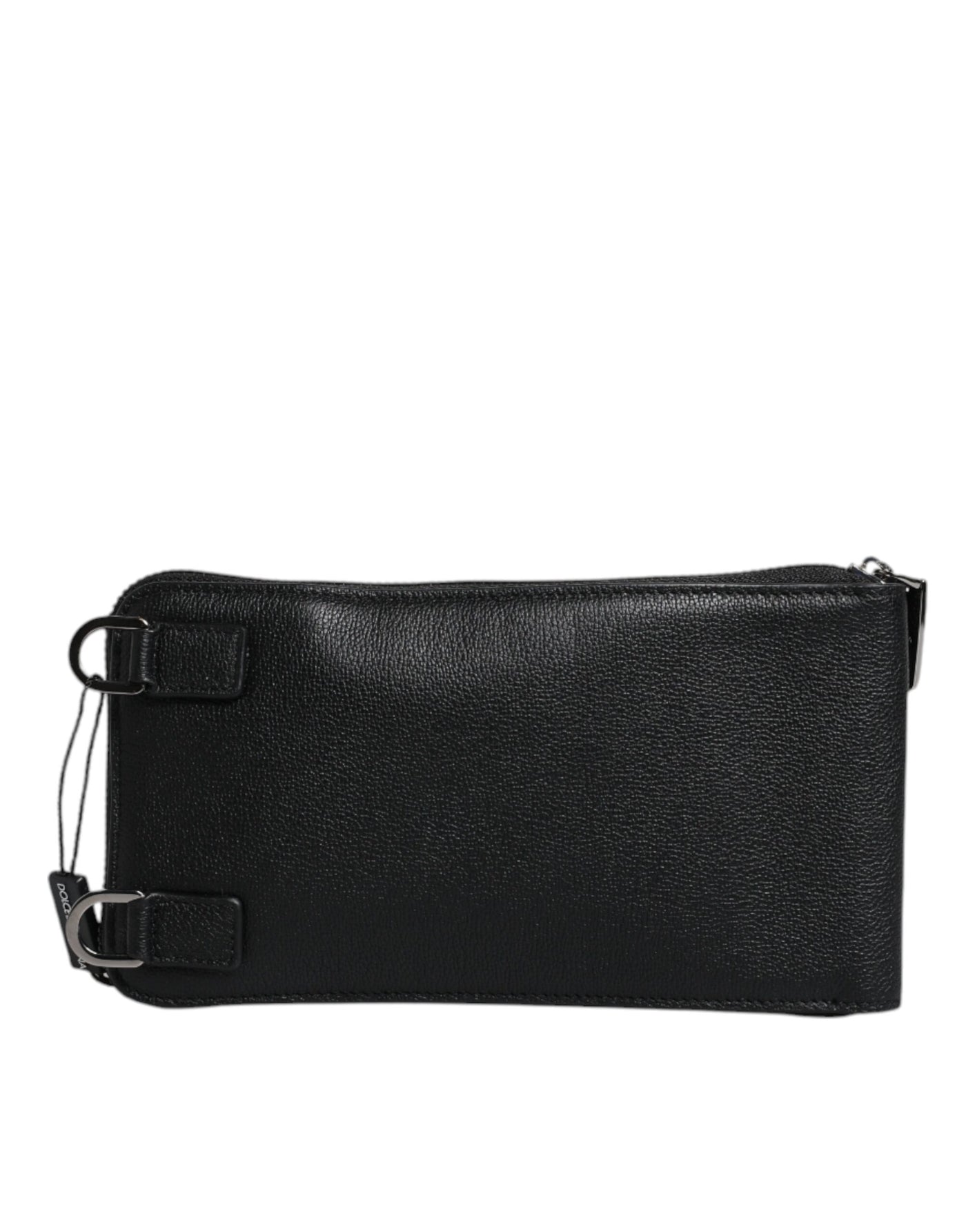 Dolce & Gabbana Schwarzes Leder Portemonnaie Crossbody Sling Phone Bag