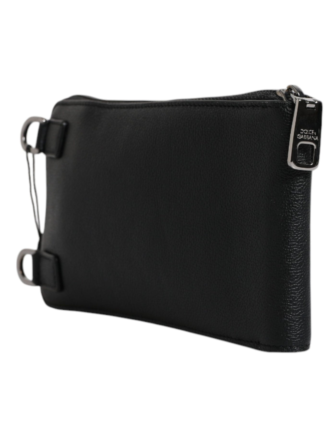 Dolce & Gabbana Schwarzes Leder Portemonnaie Crossbody Sling Phone Bag