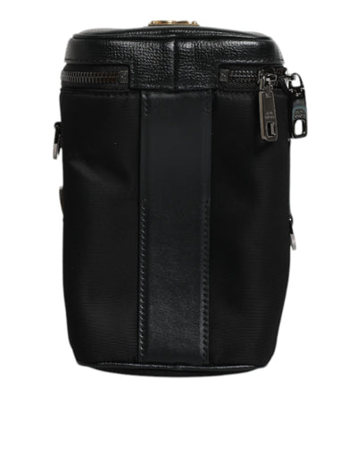 Dolce & Gabbana Schwarzes Leder Logo Geldbörse Crossbody Kameratasche
