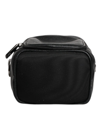 Dolce & Gabbana Schwarzes Leder Logo Geldbörse Crossbody Kameratasche