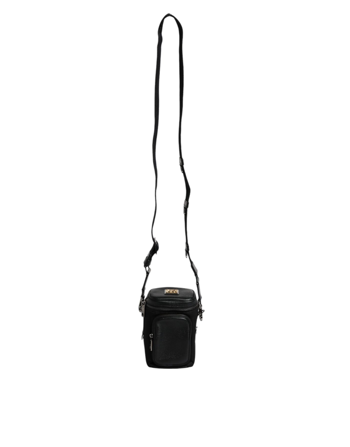 Dolce & Gabbana Schwarzes Leder Logo Geldbörse Crossbody Kameratasche