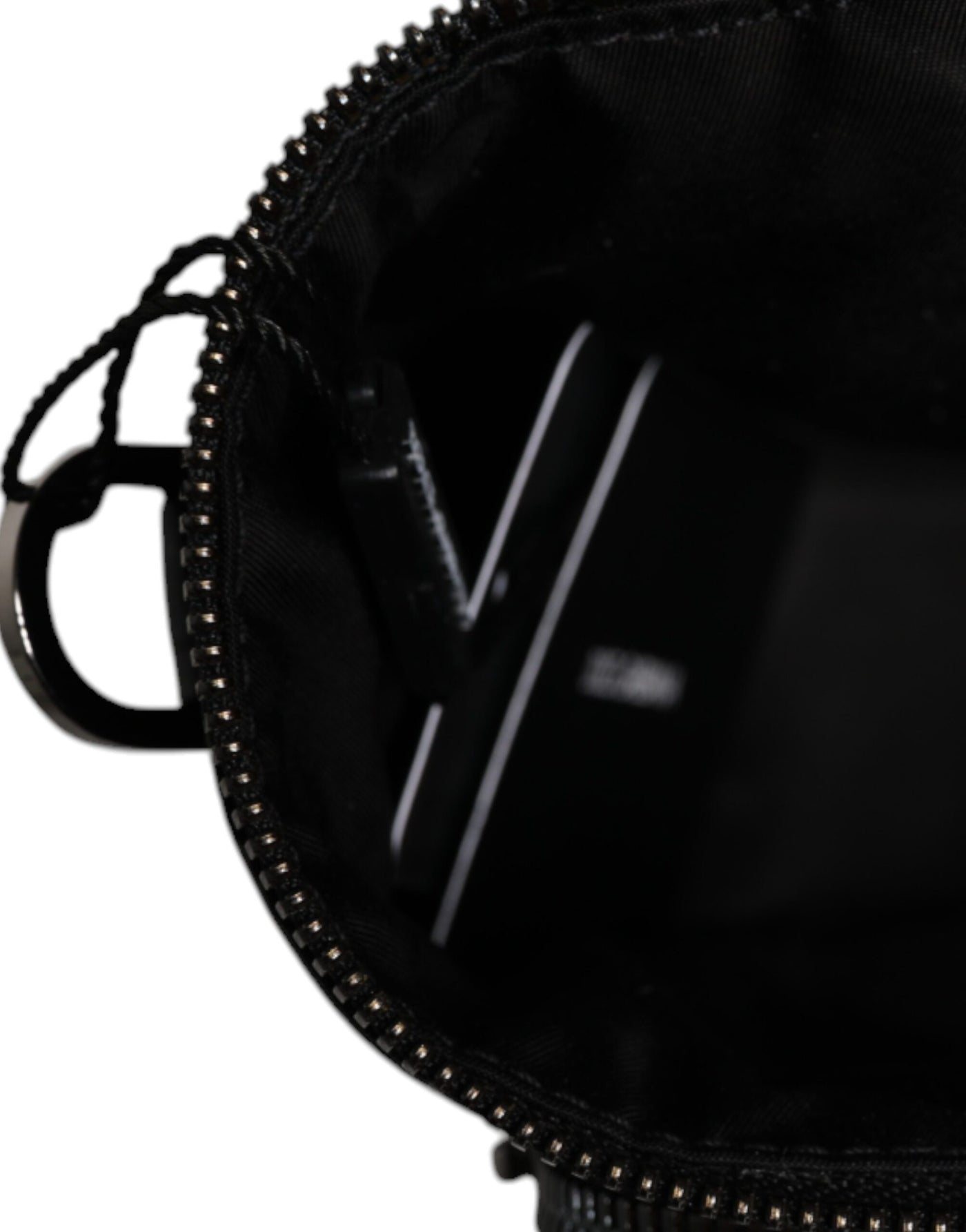 Dolce & Gabbana Schwarzes Leder Logo Geldbörse Crossbody Kameratasche