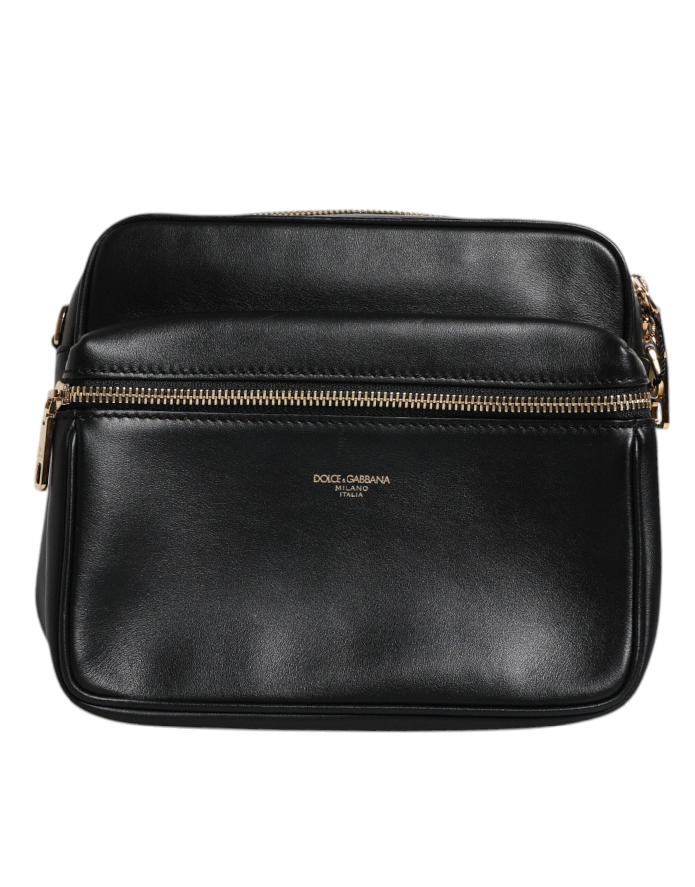 Dolce & Gabbana Schwarze Gothic-Messenger-Tasche aus Kalbsleder