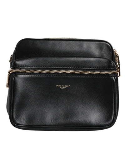 Dolce & Gabbana Schwarze Gothic-Messenger-Tasche aus Kalbsleder