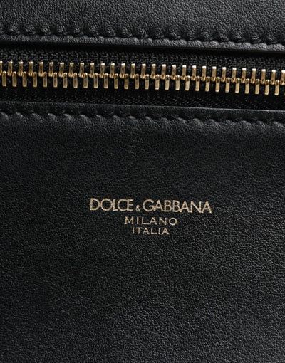 Dolce & Gabbana Schwarze Gothic-Messenger-Tasche aus Kalbsleder