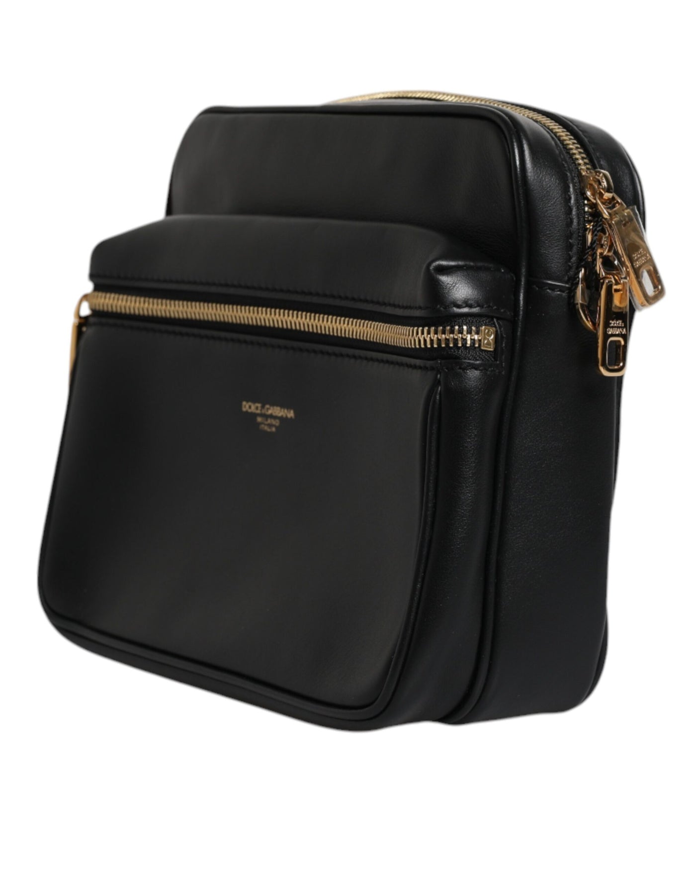 Dolce & Gabbana Schwarze Gothic-Messenger-Tasche aus Kalbsleder