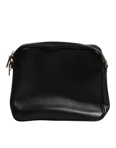 Dolce & Gabbana Schwarze Gothic-Messenger-Tasche aus Kalbsleder