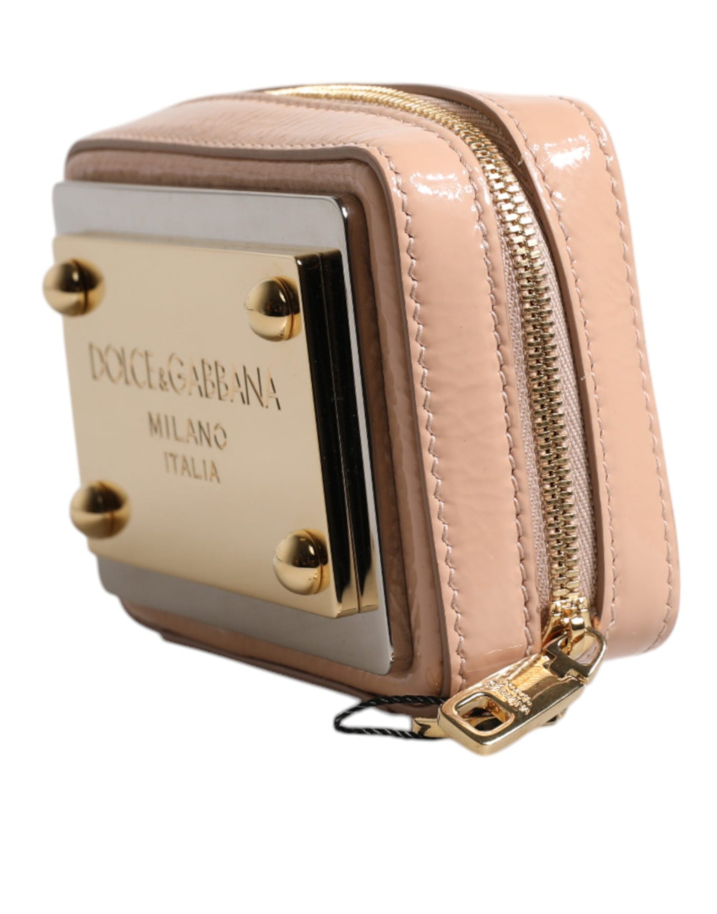 Dolce & Gabbana Nude Leder Logo Plaque Crossbody Tasche