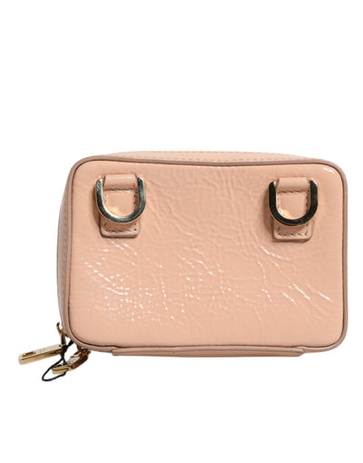Dolce & Gabbana Nude Leder Logo Plaque Crossbody Tasche