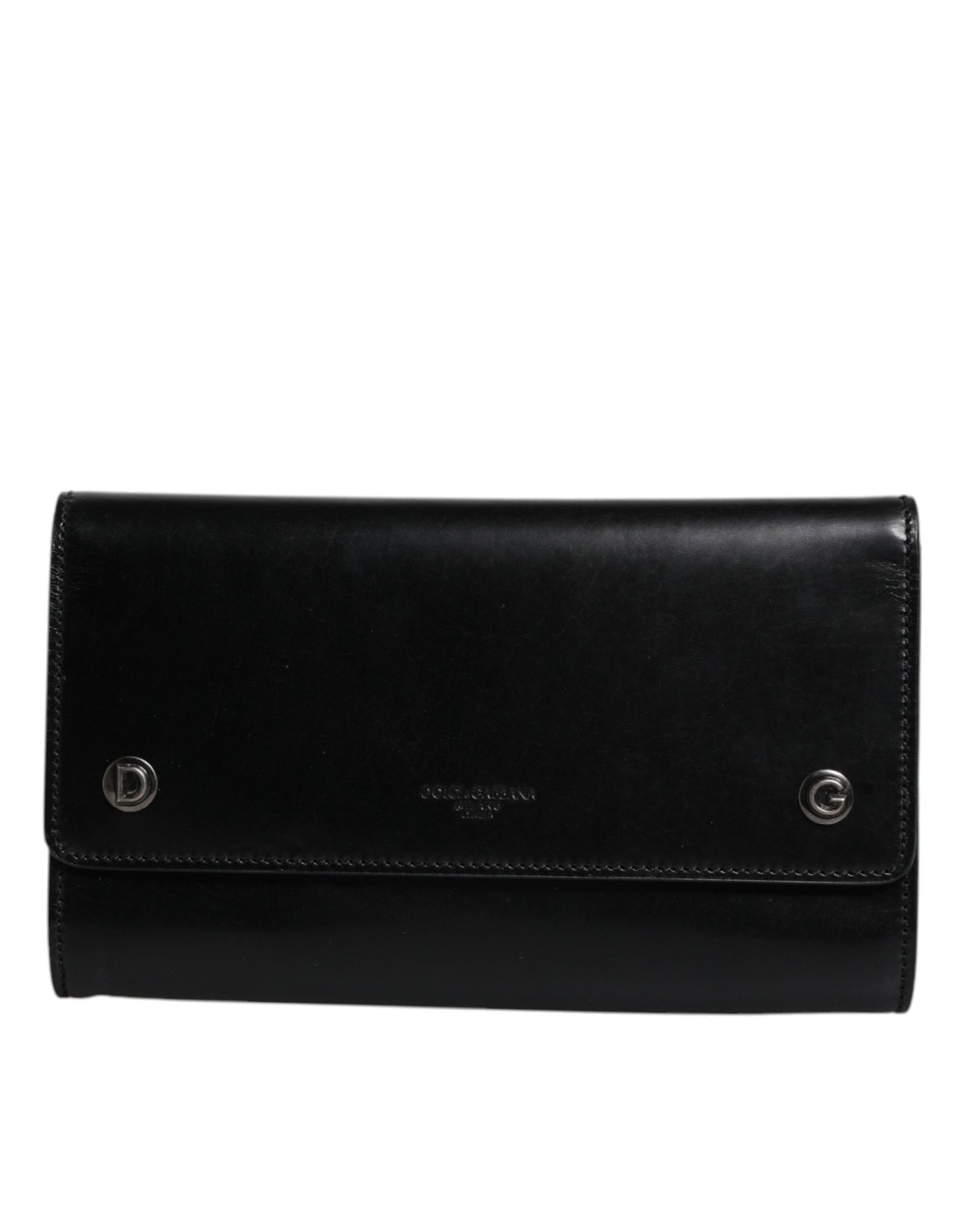 Dolce & Gabbana Schwarze Leder-Crossbody-Tasche mit Logoprägung