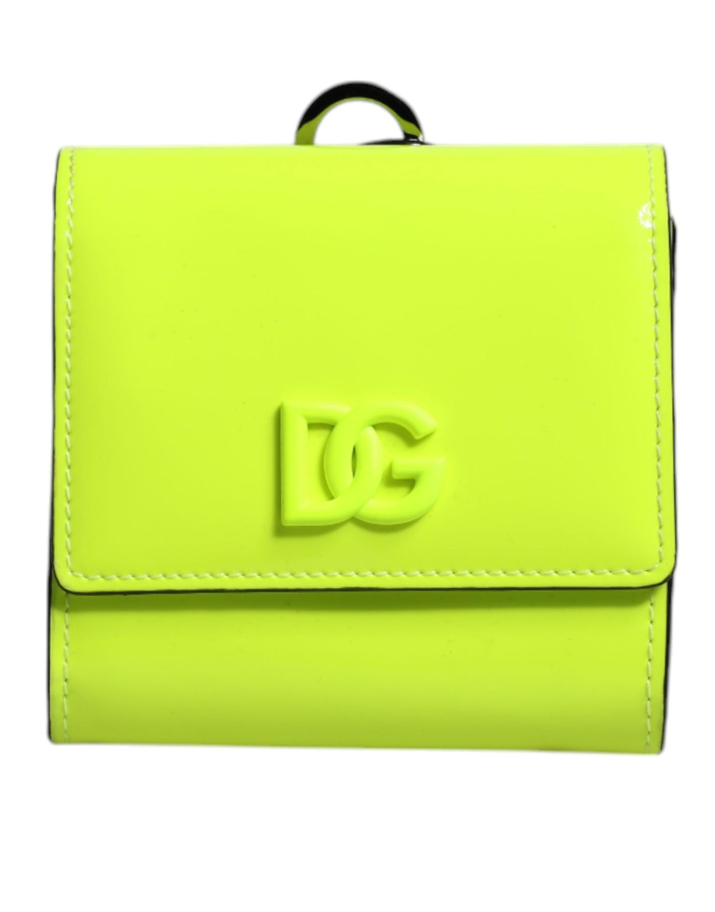 Dolce & Gabbana Gelb Grün Bifold DG Logo Halsband Karteninhaber Brieftasche