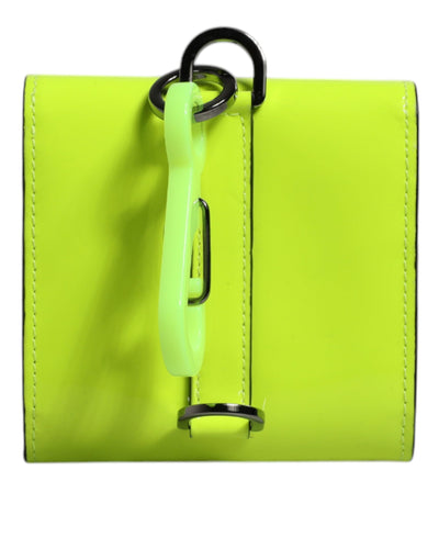 Dolce & Gabbana Gelb Grün Bifold DG Logo Halsband Karteninhaber Brieftasche