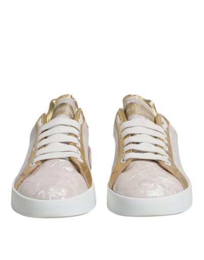 Dolce & Gabbana Weiß Portofino Mutter der Perle Turnschuhe Freizeitschuhe