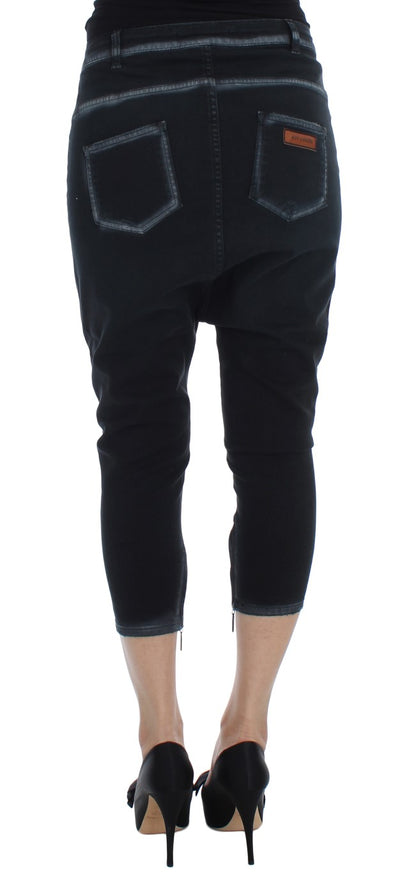 Cavalli Blaue Baumwoll Stretch Baggy Relax Jeans