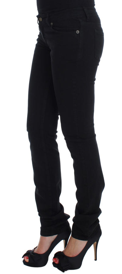 Cavalli Schwarze Cotton Stretch Slim Skinny Fit Jeans