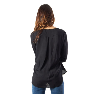 Vila Clothes Schwarzes Polyesterhemd