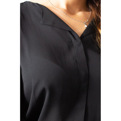 Vila Clothes Schwarzes Polyesterhemd