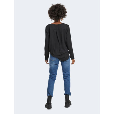 Vila Clothes Schwarzes Polyesterhemd