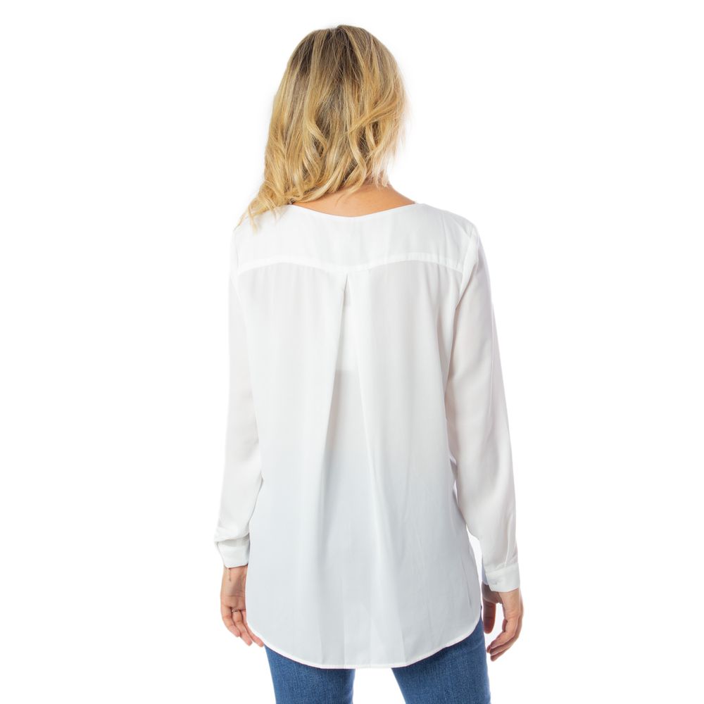 Vila Clothes Cremefarbenes Polyester-Hemd