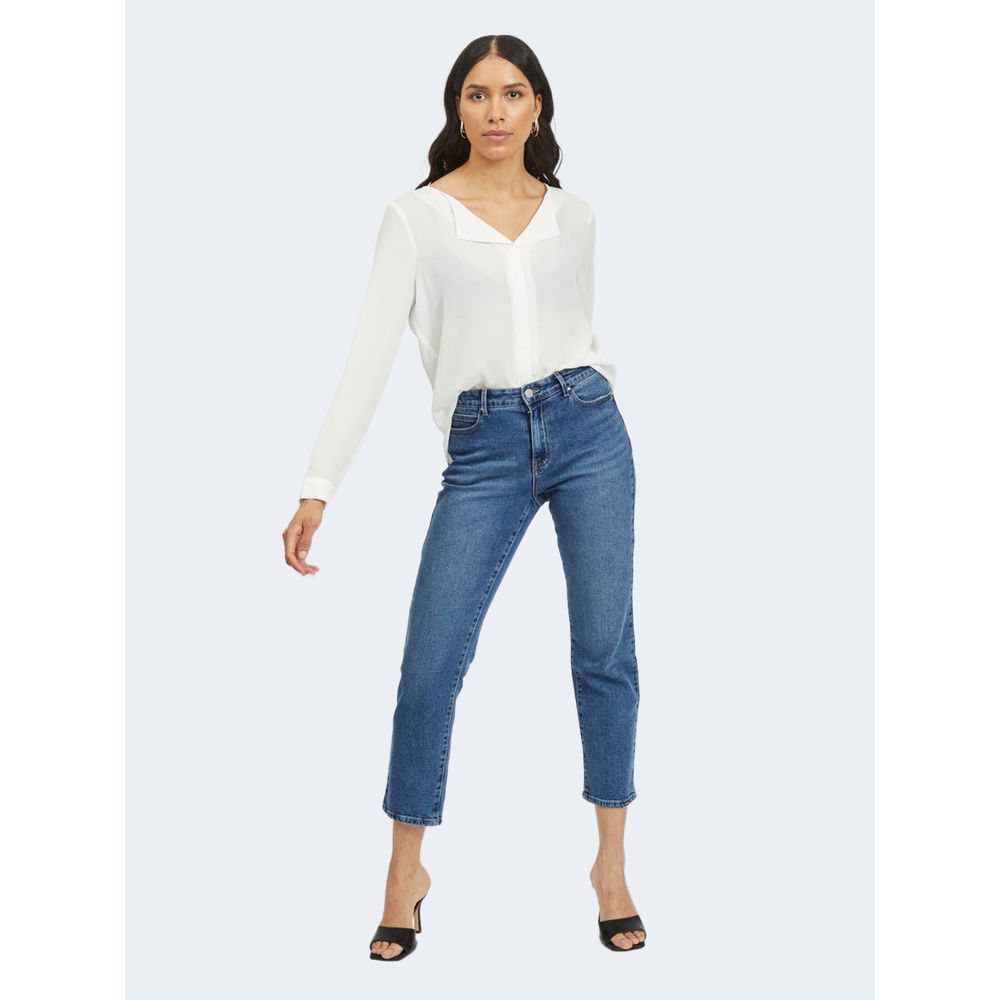 Vila Clothes Cremefarbenes Polyester-Hemd