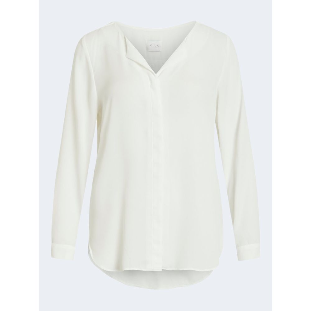 Vila Clothes Cremefarbenes Polyester-Hemd