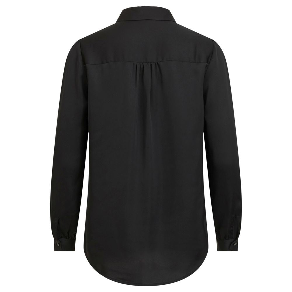 Vila Clothes Schwarzes Polyesterhemd