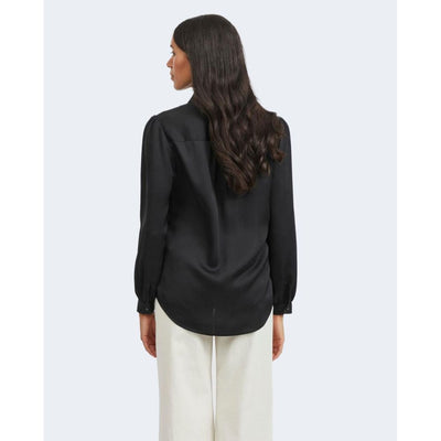 Vila Clothes Schwarzes Polyesterhemd