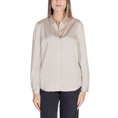 Vila Clothes Goldfarbenes Polyester-Hemd