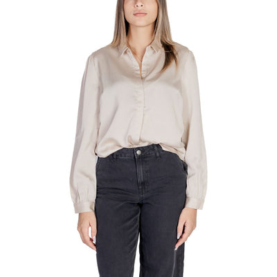 Vila Clothes Goldfarbenes Polyester-Hemd