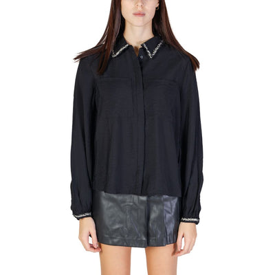 Vila Clothes Schwarzes Viskosehemd