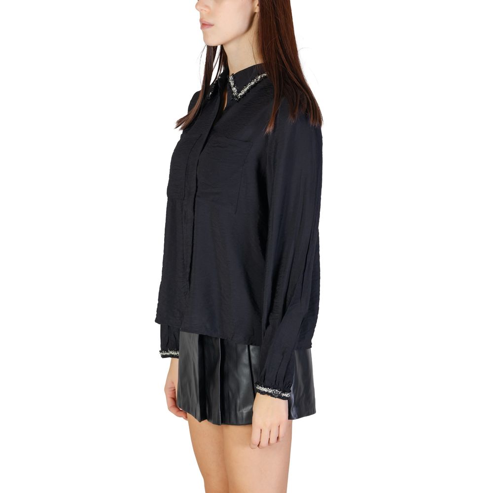 Vila Clothes Schwarzes Viskosehemd