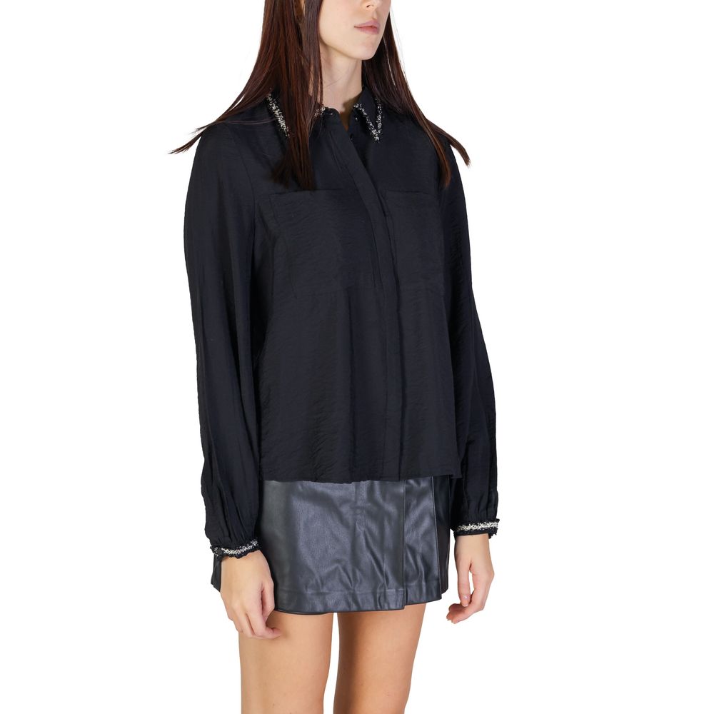 Vila Clothes Schwarzes Viskosehemd