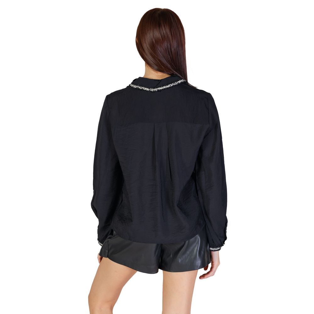 Vila Clothes Schwarzes Viskosehemd