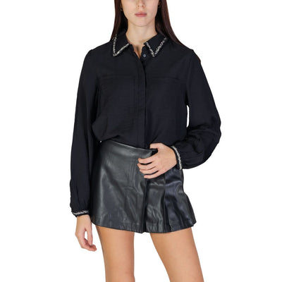 Vila Clothes Schwarzes Viskosehemd