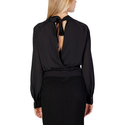 Sandro Ferrone Schwarze Polyester-Bluse