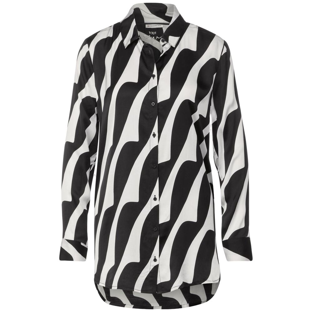 Street One Schwarze und weiße Viskosebluse