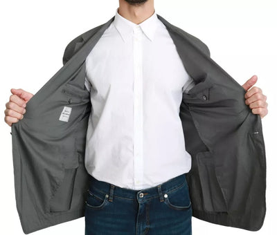 Dolce & Gabbana Grauer einreihiger formeller Blazer aus Baumwolle